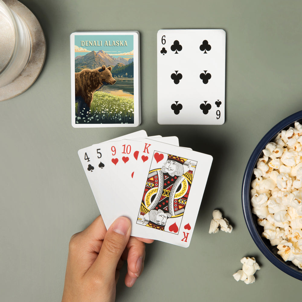 Playing Cards, Denali, Alaska, Painterly, Bear, 52 Card Deck with Jokers in Box, Unique Art Cards Lantern Press 