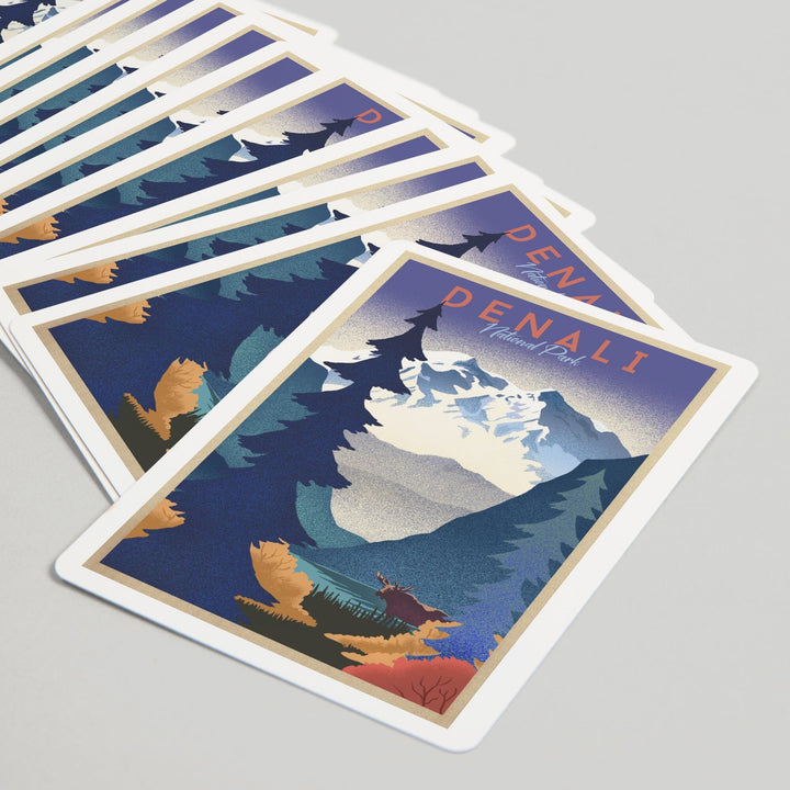 Playing Cards, Denali National Park, Alaska, Mountain Scene, Lithograph, 52 Card Deck with Jokers in Box, Unique Art Cards Lantern Press 