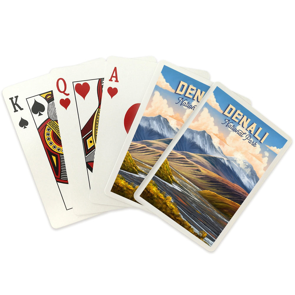 Playing Cards, Denali National Park and Preserve, Alaska, Oil Painting, 52 Card Deck with Jokers in Box, Unique Art Cards Lantern Press 