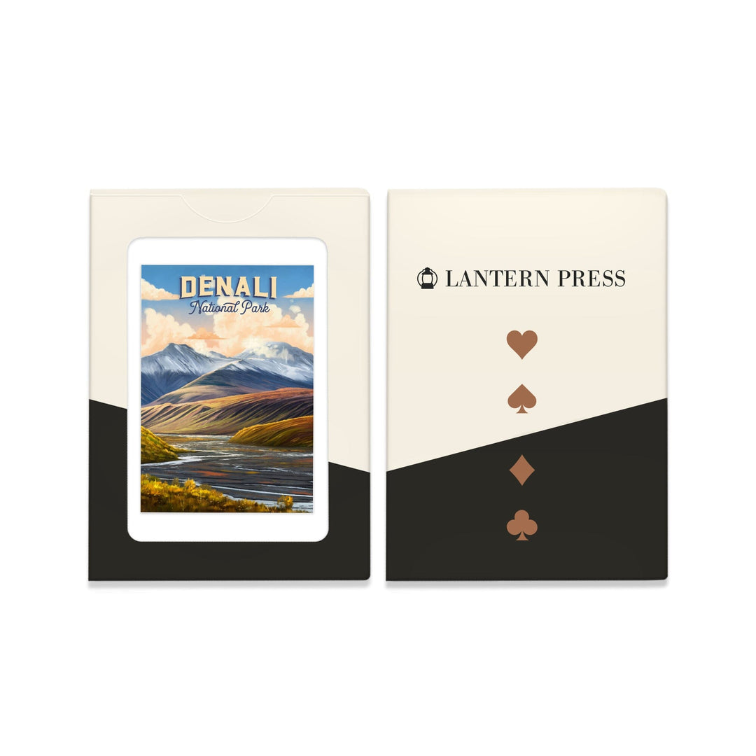 Playing Cards, Denali National Park and Preserve, Alaska, Oil Painting, 52 Card Deck with Jokers in Box, Unique Art Cards Lantern Press 