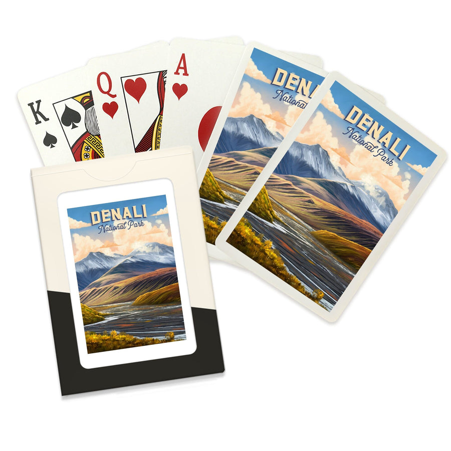 Playing Cards, Denali National Park and Preserve, Alaska, Oil Painting, 52 Card Deck with Jokers in Box, Unique Art Cards Lantern Press 