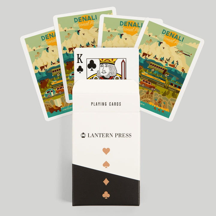 Playing Cards, Denali National Park and Preserve, Geometric National Park Series, 52 Card Deck with Jokers in Box, Unique Art Cards Lantern Press 