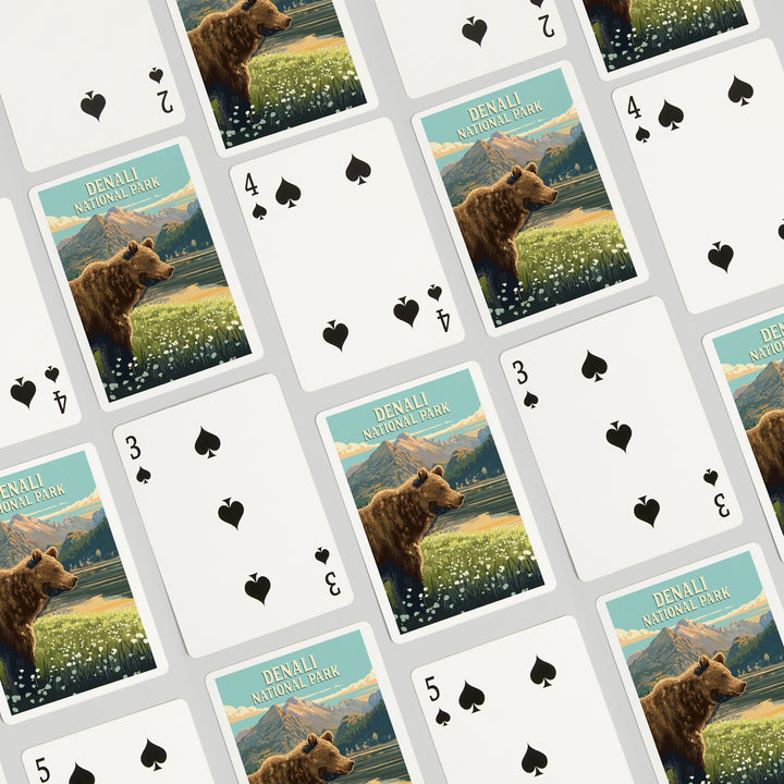Playing Cards, Denali National Park, Painterly, Bear, 52 Card Deck with Jokers in Box, Unique Art Cards Lantern Press 