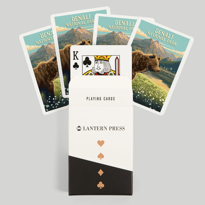 Playing Cards, Denali National Park, Painterly, Bear, 52 Card Deck with Jokers in Box, Unique Art Cards Lantern Press 