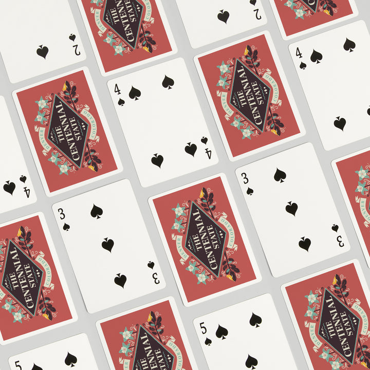 Playing Cards, Denver, Colorado, State Motto Crest, State Series, 52 Card Deck with Jokers in Box, Unique Art Cards Lantern Press 