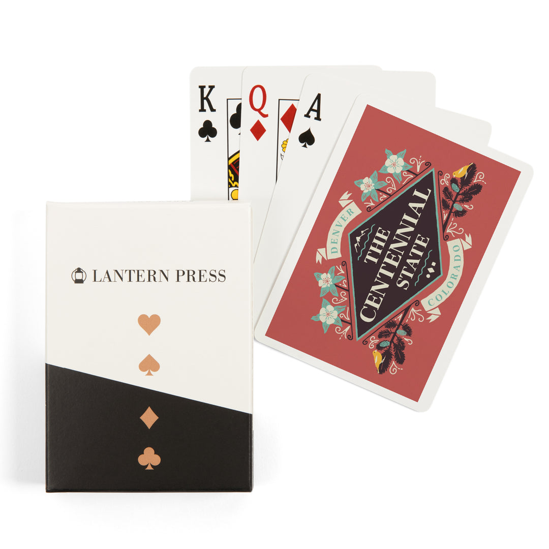 Playing Cards, Denver, Colorado, State Motto Crest, State Series, 52 Card Deck with Jokers in Box, Unique Art Cards Lantern Press 