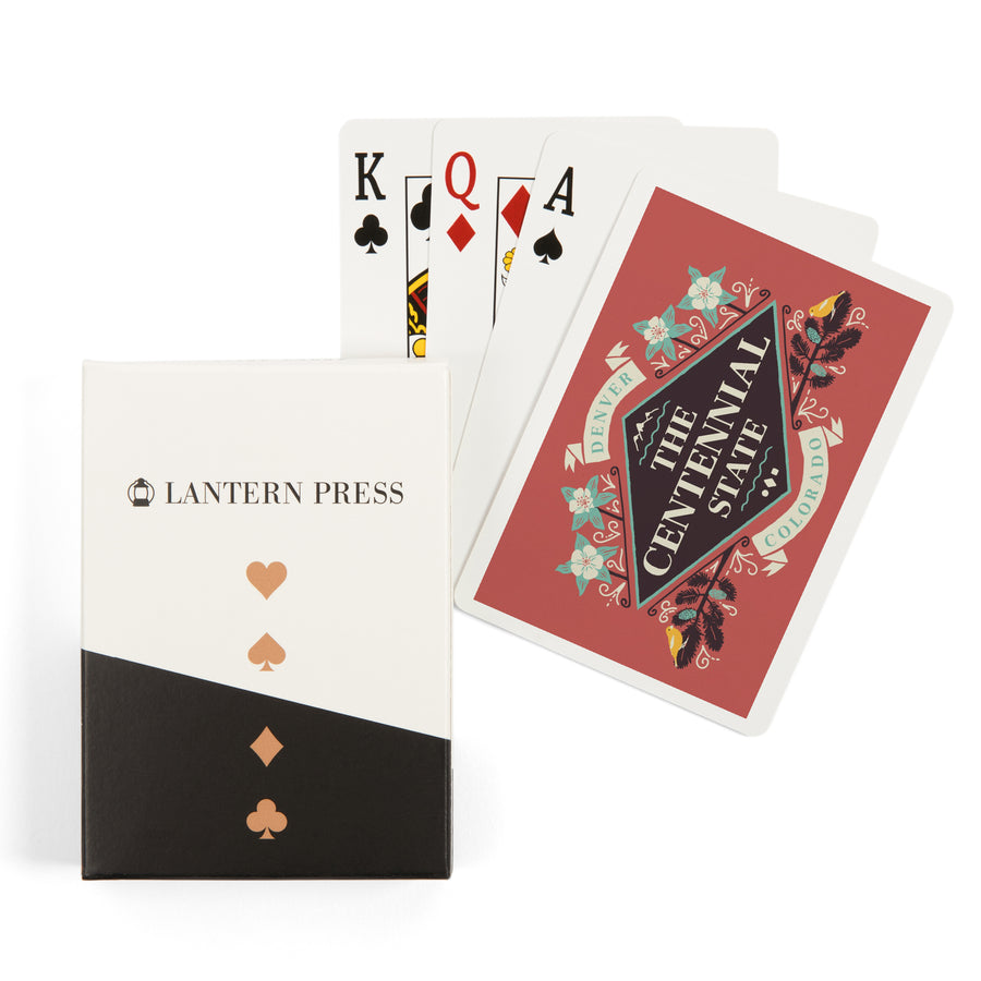 Playing Cards, Denver, Colorado, State Motto Crest, State Series, 52 Card Deck with Jokers in Box, Unique Art Cards Lantern Press 
