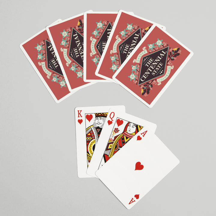 Playing Cards, Denver, Colorado, State Motto Crest, State Series, 52 Card Deck with Jokers in Box, Unique Art Cards Lantern Press 