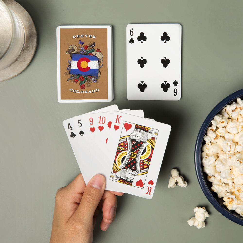 Playing Cards, Denver, Colorado, State Treasure Trove, State Series, 52 Card Deck with Jokers in Box, Unique Art Cards Lantern Press 