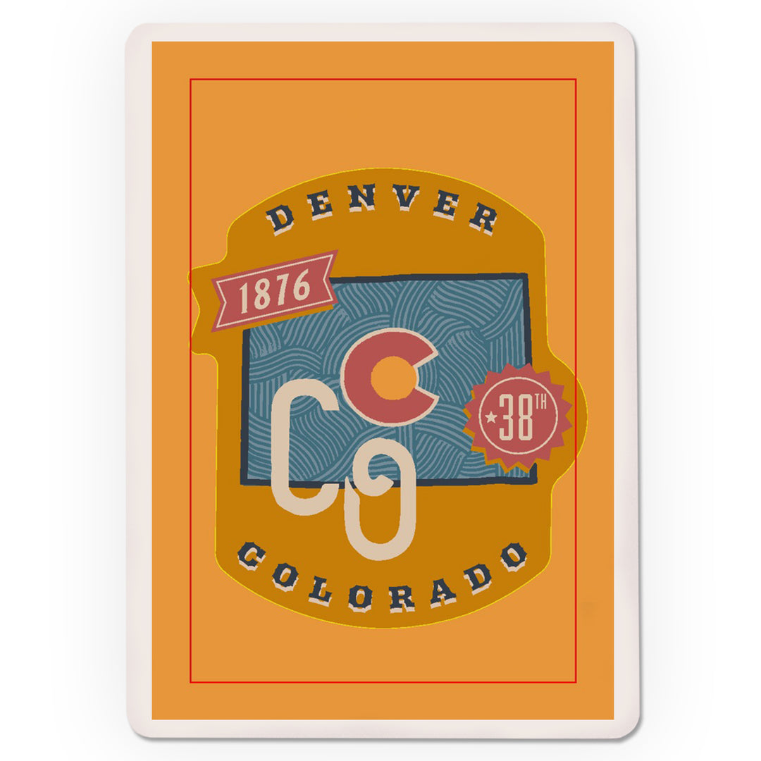 Playing Cards, Denver, Colorado, Statehood, State Series, 52 Card Deck with Jokers in Box, Unique Art Cards Lantern Press 