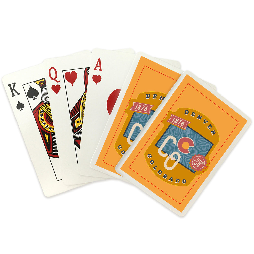 Playing Cards, Denver, Colorado, Statehood, State Series, 52 Card Deck with Jokers in Box, Unique Art Cards Lantern Press 