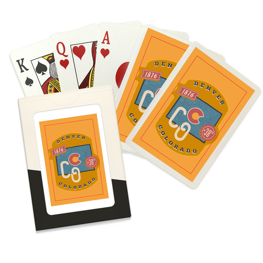 Playing Cards, Denver, Colorado, Statehood, State Series, 52 Card Deck with Jokers in Box, Unique Art Cards Lantern Press 