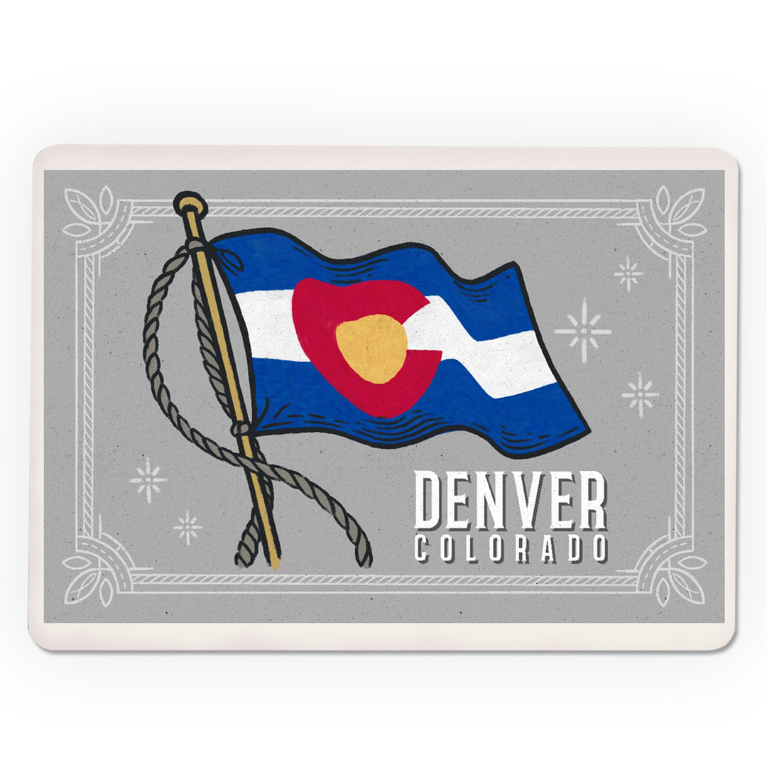Playing Cards, Denver, Colorado, Waving State Flag, State Series, 52 Card Deck with Jokers in Box, Unique Art Cards Lantern Press 