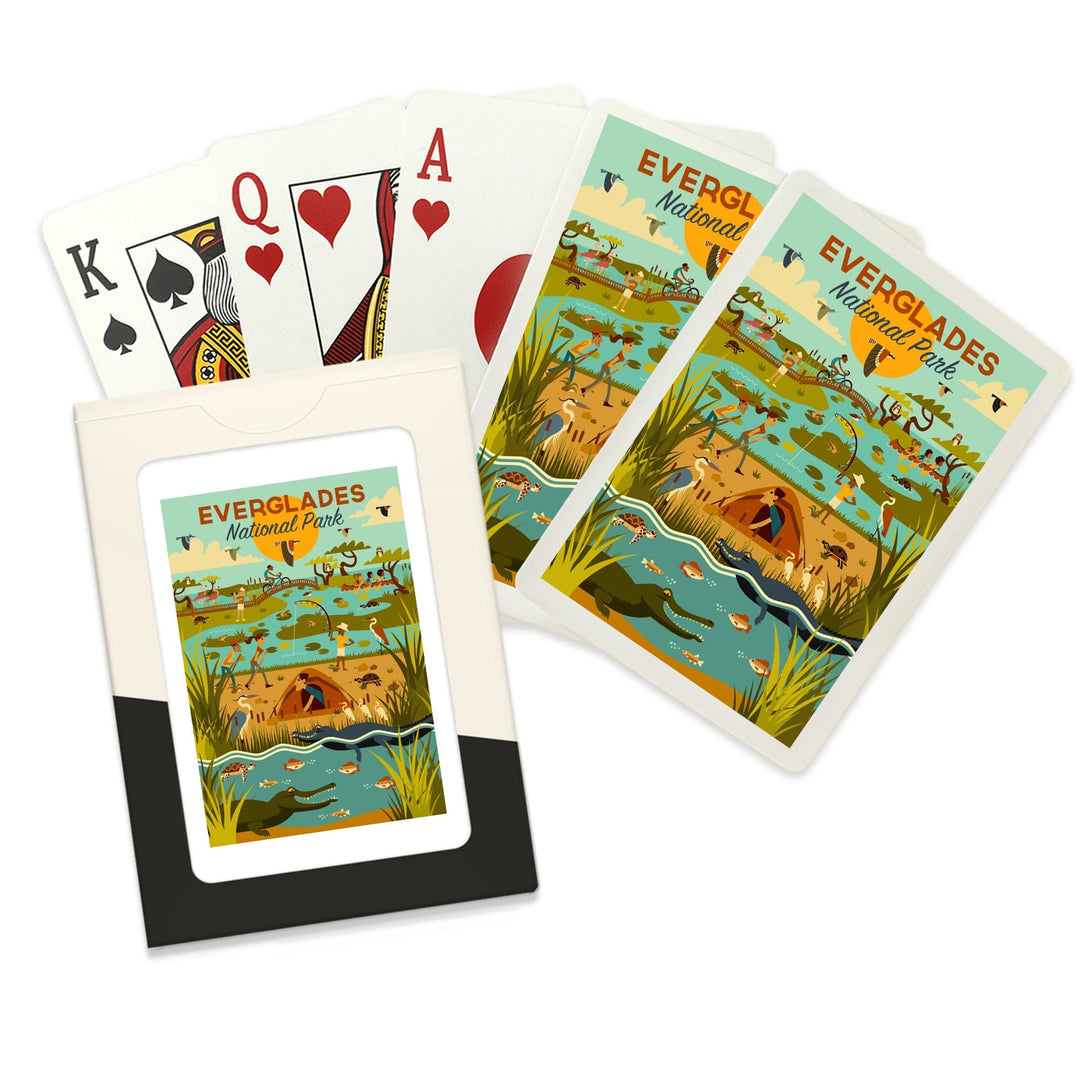 Playing Cards, Everglades National Park, Florida, Geometric, 52 Card Deck with Jokers in Box, Unique Art Cards Lantern Press 