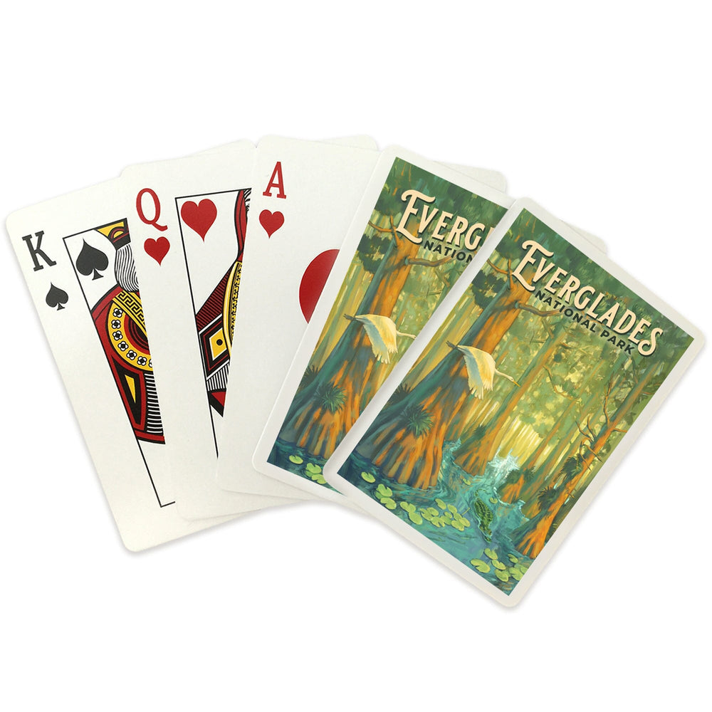 Playing Cards, Everglades National Park, Florida, Oil Painting, 52 Card Deck with Jokers in Box, Unique Art Cards Lantern Press 