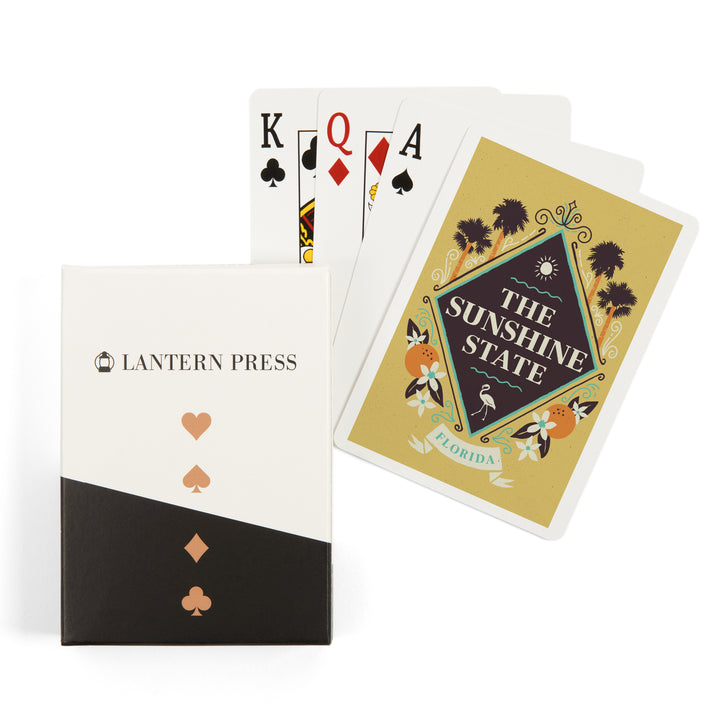 Playing Cards, Florida, State Motto Crest, State Series, 52 Card Deck with Jokers in Box, Unique Art Cards Lantern Press 