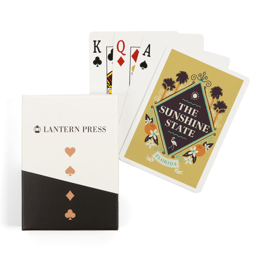 Playing Cards, Florida, State Motto Crest, State Series, 52 Card Deck with Jokers in Box, Unique Art Cards Lantern Press 