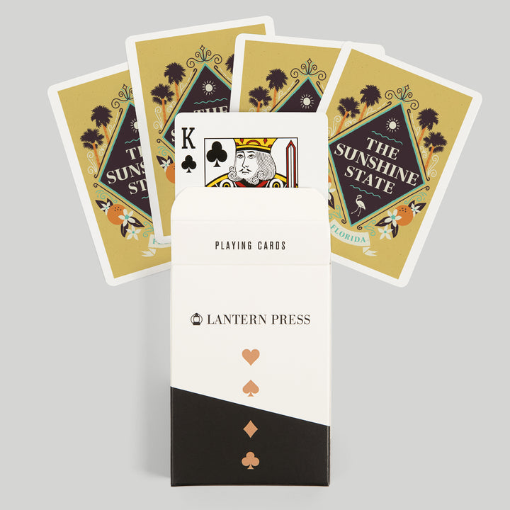 Playing Cards, Florida, State Motto Crest, State Series, 52 Card Deck with Jokers in Box, Unique Art Cards Lantern Press 