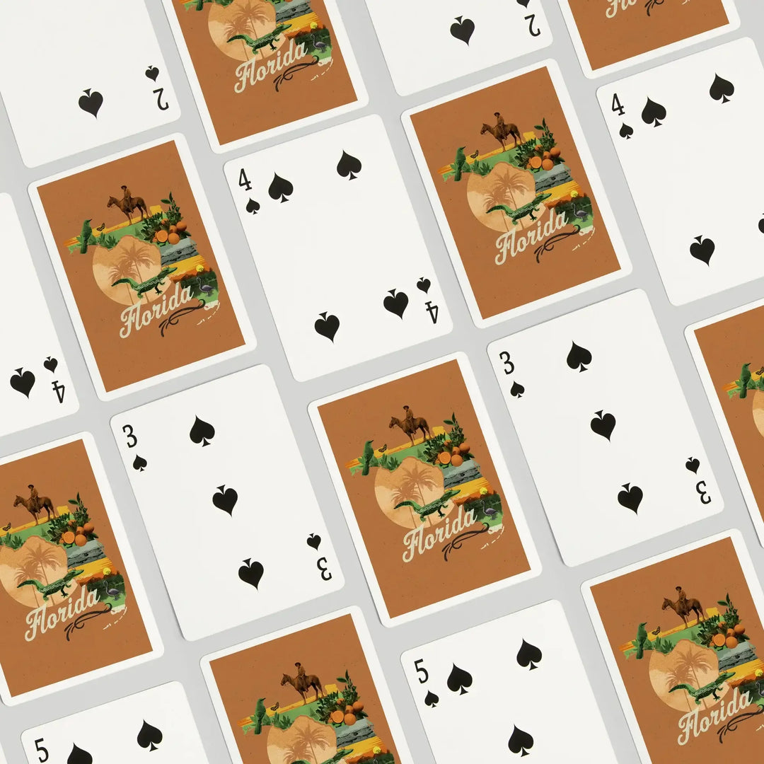 Playing Cards, Florida, State Photomontage, State Series, 52 Card Deck with Jokers in Box, Unique Art Cards Lantern Press 