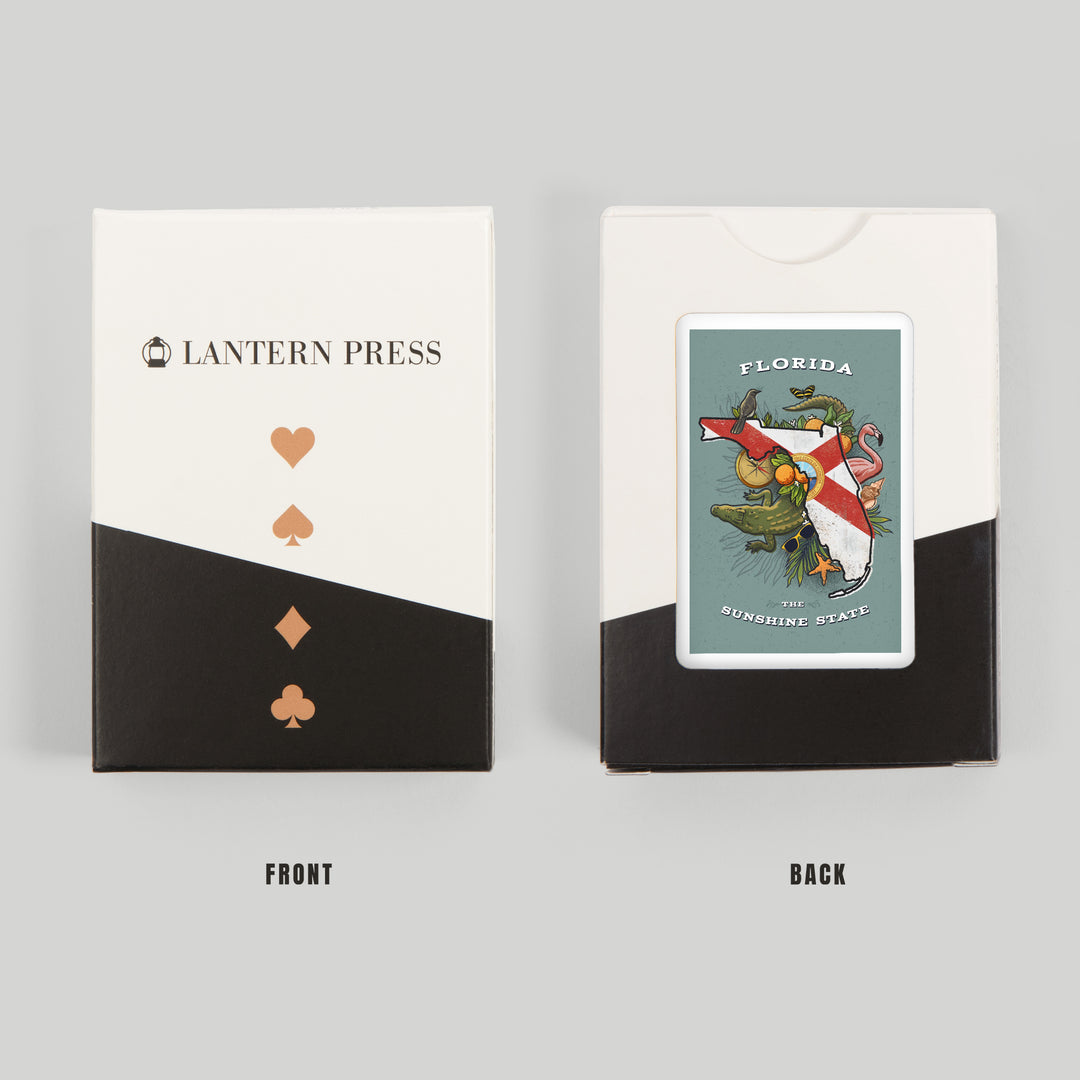 Playing Cards, Florida, State Treasure Trove, State Series, 52 Card Deck with Jokers in Box, Unique Art Cards Lantern Press 