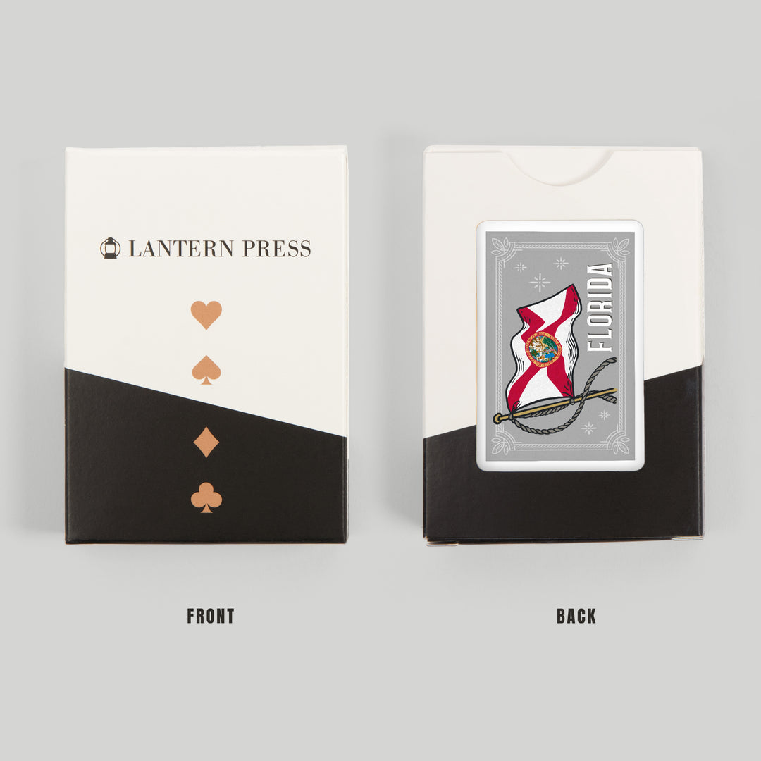 Playing Cards, Florida, Waving State Flag, State Series, 52 Card Deck with Jokers in Box, Unique Art Cards Lantern Press 