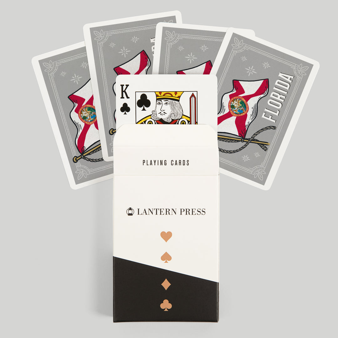 Playing Cards, Florida, Waving State Flag, State Series, 52 Card Deck with Jokers in Box, Unique Art Cards Lantern Press 