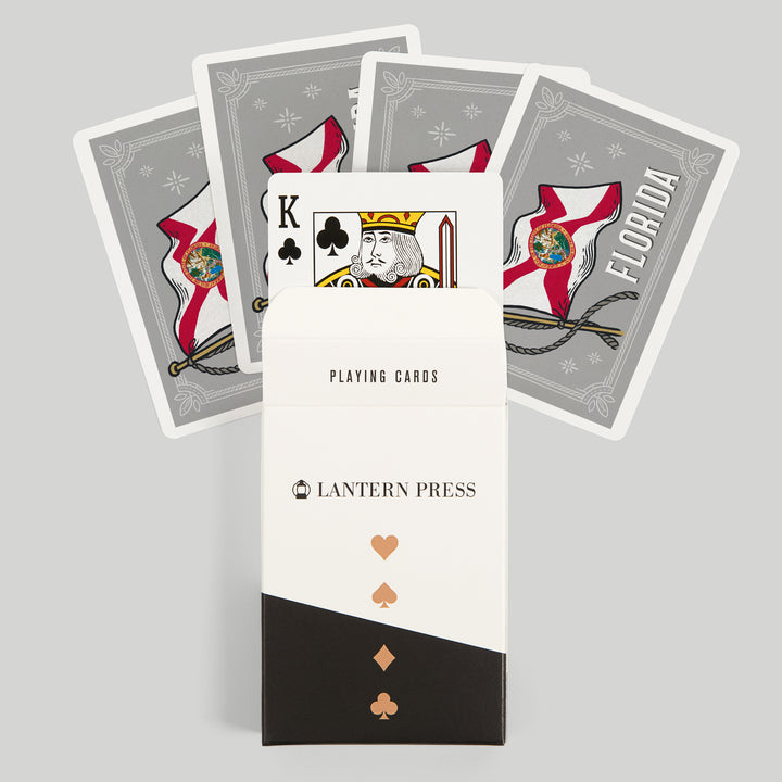 Playing Cards, Florida, Waving State Flag, State Series, 52 Card Deck with Jokers in Box, Unique Art Cards Lantern Press 