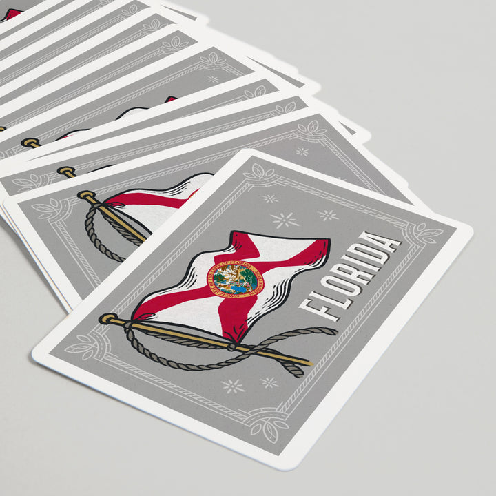 Playing Cards, Florida, Waving State Flag, State Series, 52 Card Deck with Jokers in Box, Unique Art Cards Lantern Press 