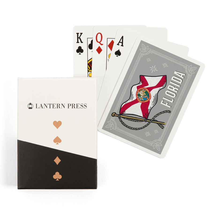 Playing Cards, Florida, Waving State Flag, State Series, 52 Card Deck with Jokers in Box, Unique Art Cards Lantern Press 