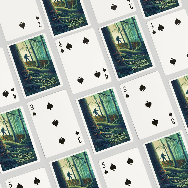 Playing Cards, Fort Bragg, California, Wanderer, Bigfoot in Forest, 52 Card Deck with Jokers in Box, Unique Art Cards Lantern Press 