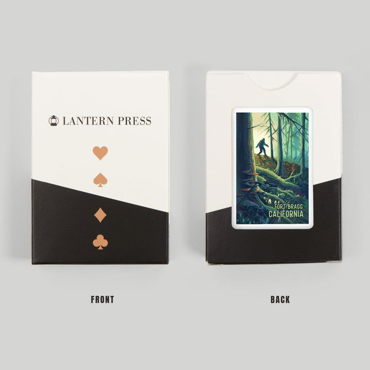 Playing Cards, Fort Bragg, California, Wanderer, Bigfoot in Forest, 52 Card Deck with Jokers in Box, Unique Art Cards Lantern Press 