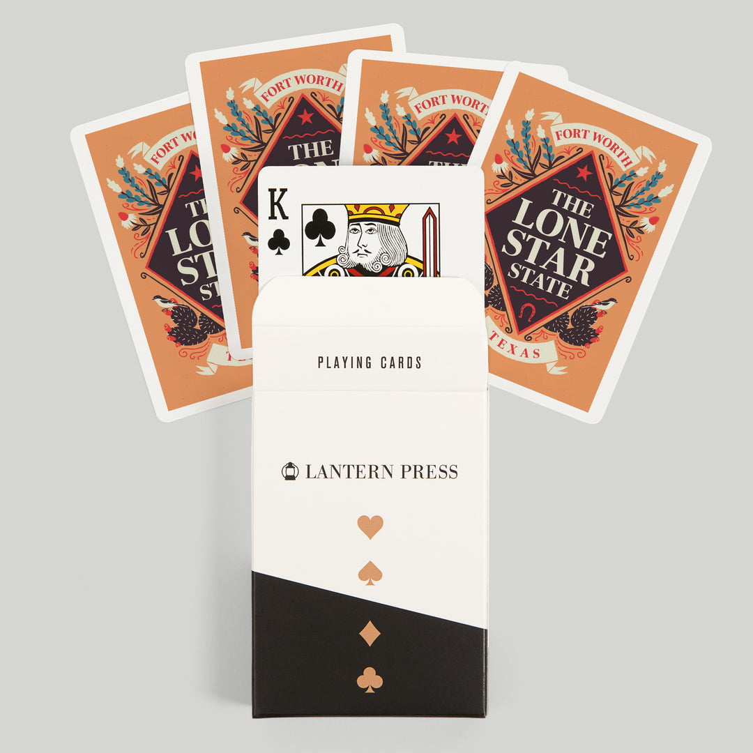 Playing Cards, Fort Worth, Texas, State Motto Crest, State Series, 52 Card Deck with Jokers in Box, Unique Art Cards Lantern Press 