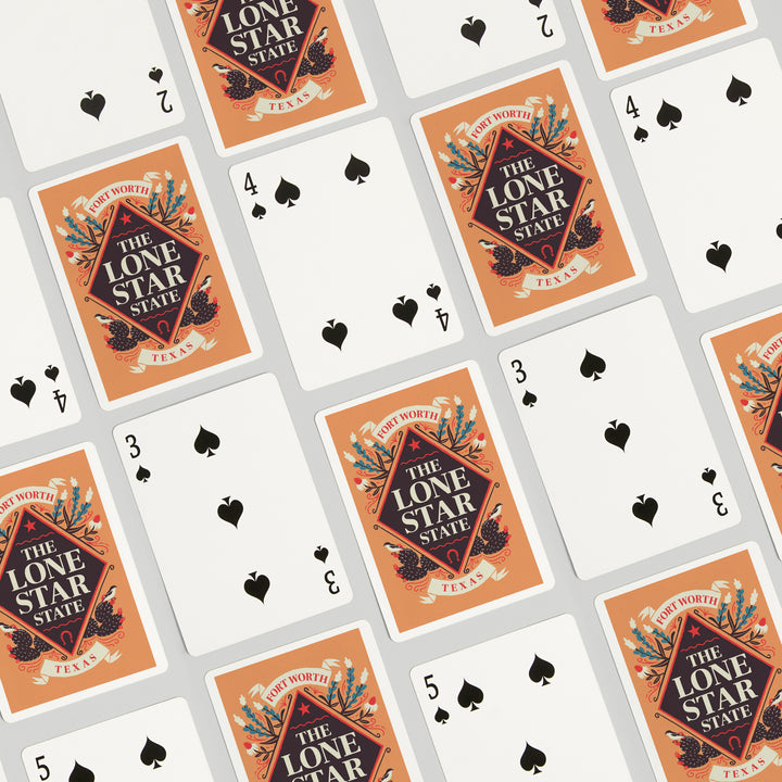 Playing Cards, Fort Worth, Texas, State Motto Crest, State Series, 52 Card Deck with Jokers in Box, Unique Art Cards Lantern Press 