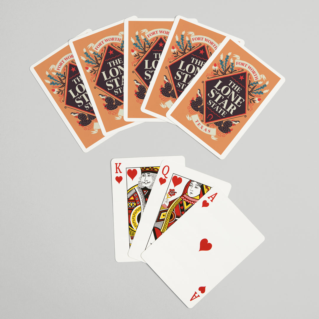 Playing Cards, Fort Worth, Texas, State Motto Crest, State Series, 52 Card Deck with Jokers in Box, Unique Art Cards Lantern Press 