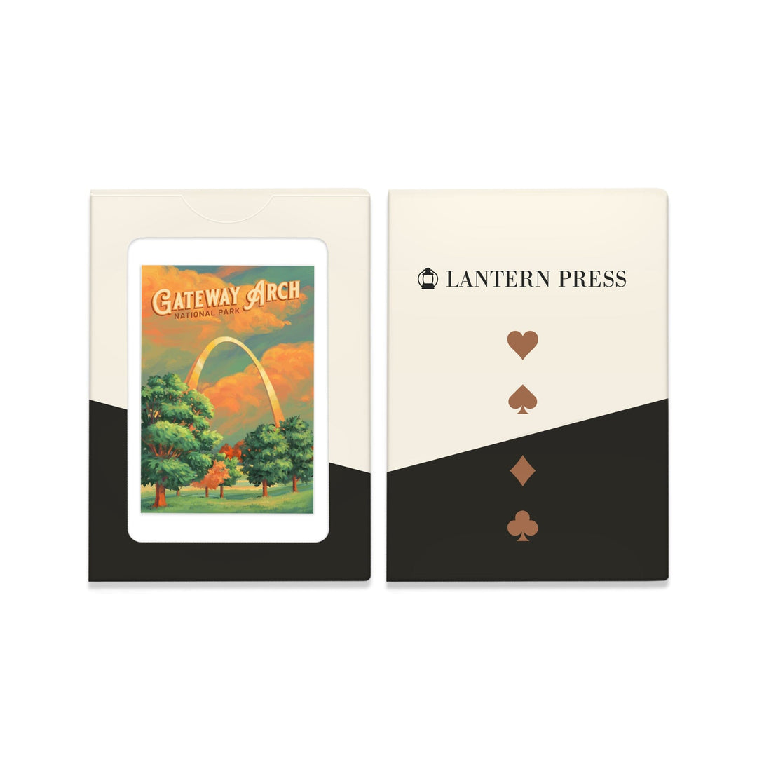 Playing Cards, Gateway Arch National Park, Missouri, Oil Painting, 52 Card Deck with Jokers in Box, Unique Art Cards Lantern Press 