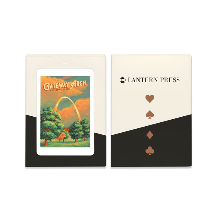 Playing Cards, Gateway Arch National Park, Missouri, Oil Painting, 52 Card Deck with Jokers in Box, Unique Art Cards Lantern Press 