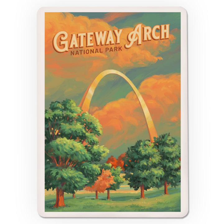 Playing Cards, Gateway Arch National Park, Missouri, Oil Painting, 52 Card Deck with Jokers in Box, Unique Art Cards Lantern Press 