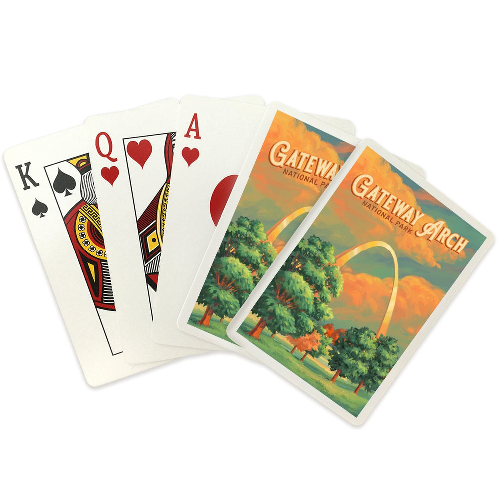 Playing Cards, Gateway Arch National Park, Missouri, Oil Painting, 52 Card Deck with Jokers in Box, Unique Art Cards Lantern Press 