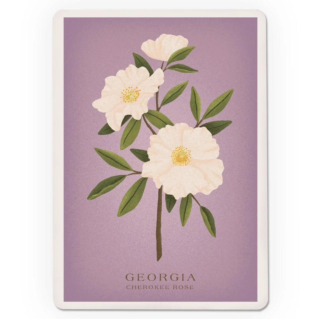 Playing Cards, Georgia, Vintage Flora, State Series, Cherokee Rose, 52 Card Deck with Jokers in Box, Unique Art Cards Lantern Press 