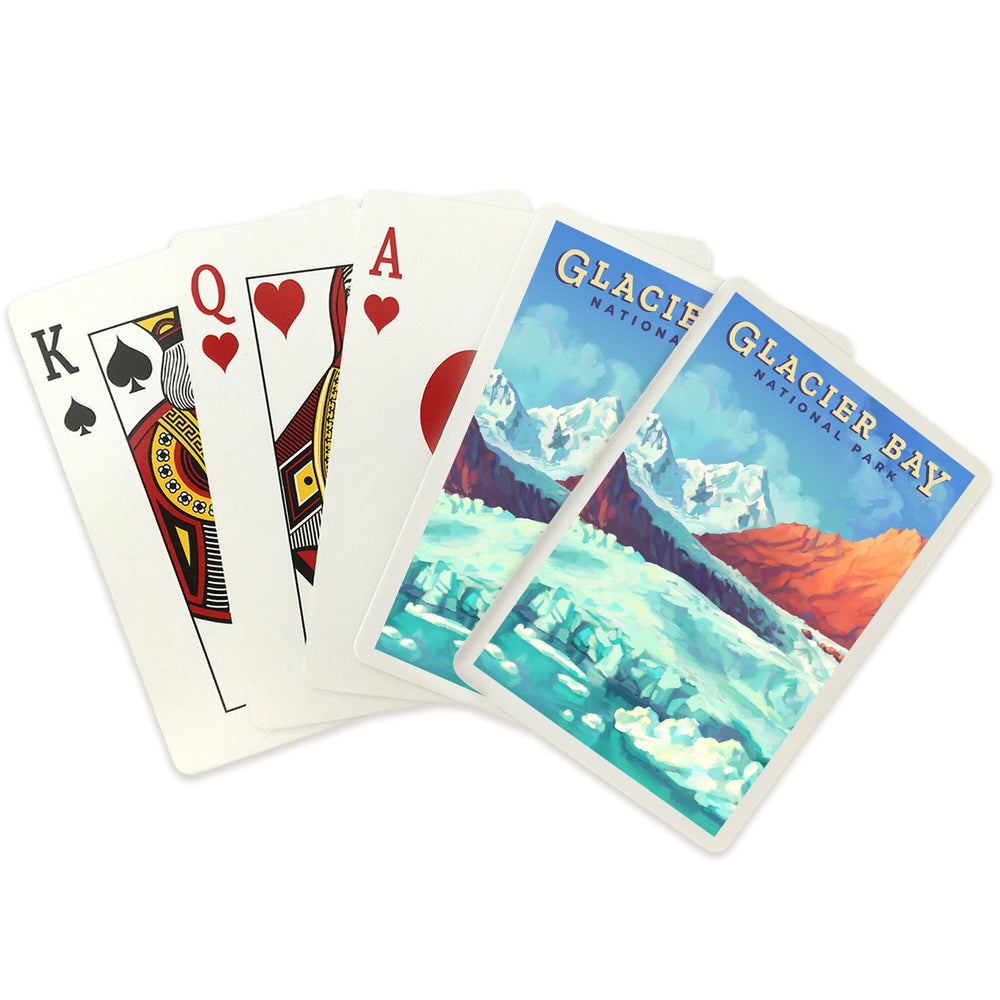 Playing Cards, Glacier Bay National Park, Alaska, Oil Painting, 52 Card Deck with Jokers in Box, Unique Art Cards Lantern Press 
