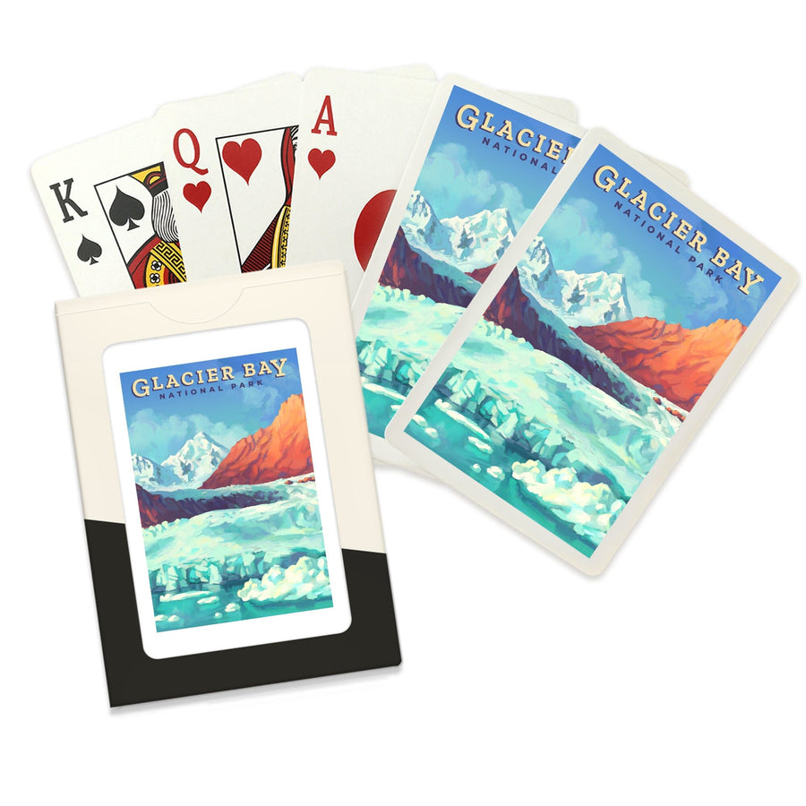 Playing Cards, Glacier Bay National Park, Alaska, Oil Painting, 52 Card Deck with Jokers in Box, Unique Art Cards Lantern Press 