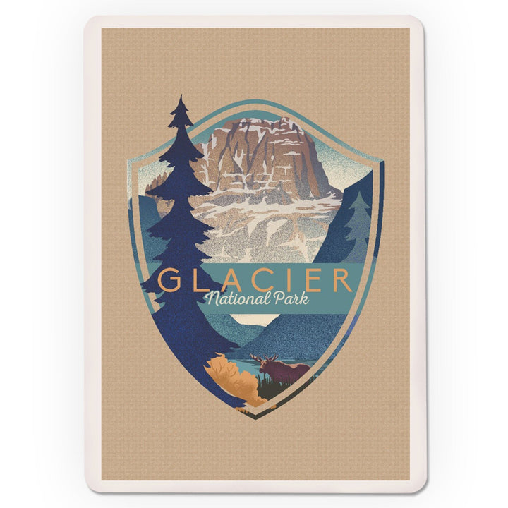 Playing Cards, Glacier National Park, Montana, Mountain Scene, Lithograph, Contour, 52 Card Deck with Jokers in Box, Unique Art Cards Lantern Press 