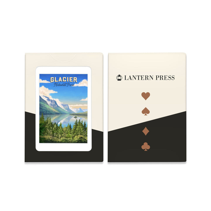 Playing Cards, Glacier National Park, Montana, Oil Painting, 52 Card Deck with Jokers in Box, Unique Art Cards Lantern Press 