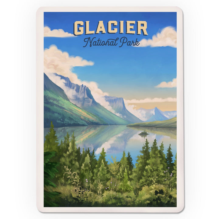 Playing Cards, Glacier National Park, Montana, Oil Painting, 52 Card Deck with Jokers in Box, Unique Art Cards Lantern Press 