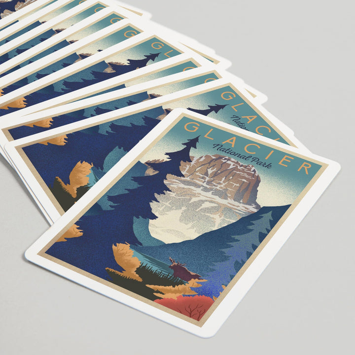 Playing Cards, Glacier National Park, Mountain Scene, Lithograph, 52 Card Deck with Jokers in Box, Unique Art Cards Lantern Press 