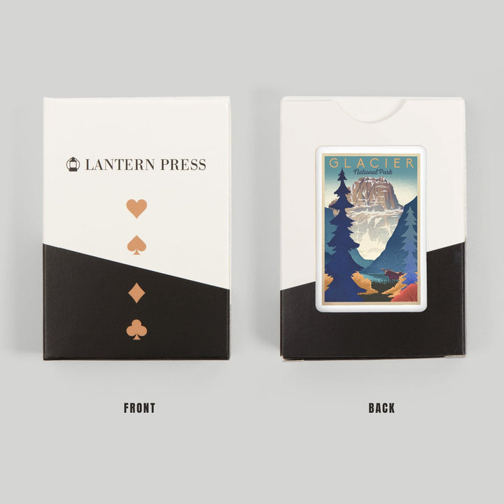 Playing Cards, Glacier National Park, Mountain Scene, Lithograph, 52 Card Deck with Jokers in Box, Unique Art Cards Lantern Press 