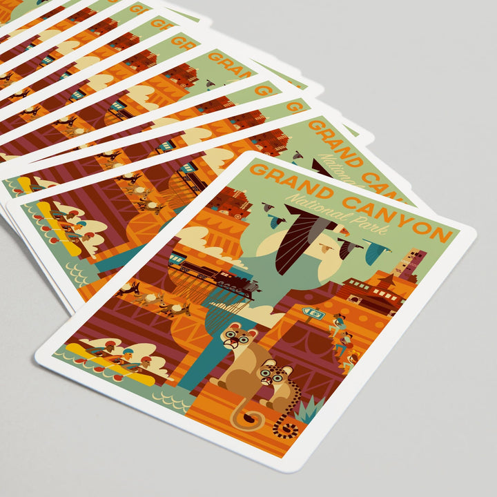 Playing Cards, Grand Canyon National Park, Arizona, Geometric National Park Series, 52 Card Deck with Jokers in Box, Unique Art Cards Lantern Press 