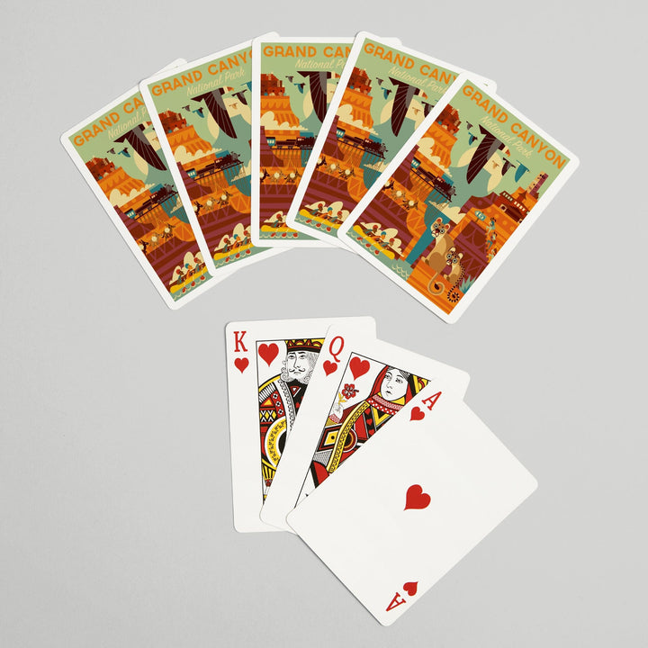 Playing Cards, Grand Canyon National Park, Arizona, Geometric National Park Series, 52 Card Deck with Jokers in Box, Unique Art Cards Lantern Press 