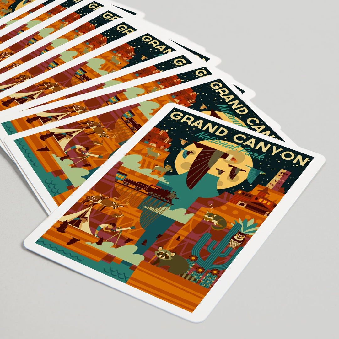 Playing Cards, Grand Canyon National Park, Arizona, Geometric National Park Series (night), 52 Card Deck with Jokers in Box, Unique Art Cards Lantern Press 
