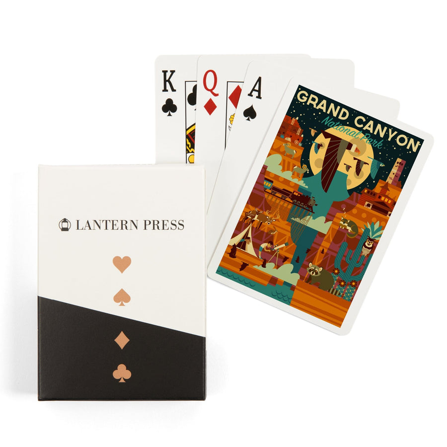 Playing Cards, Grand Canyon National Park, Arizona, Geometric National Park Series (night), 52 Card Deck with Jokers in Box, Unique Art Cards Lantern Press 